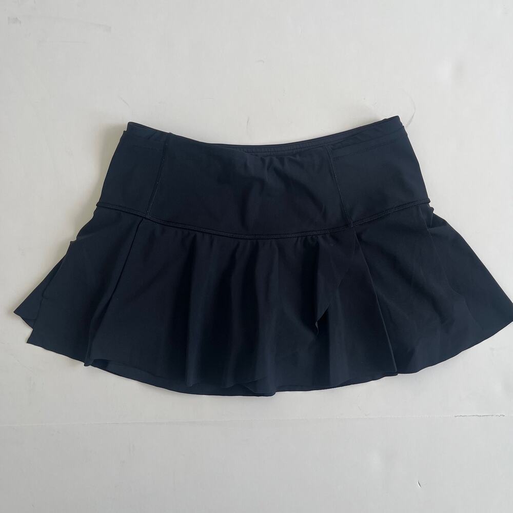 Lululemon Black Pleated Tennis Skirt Skort Built In Shorts Size 6